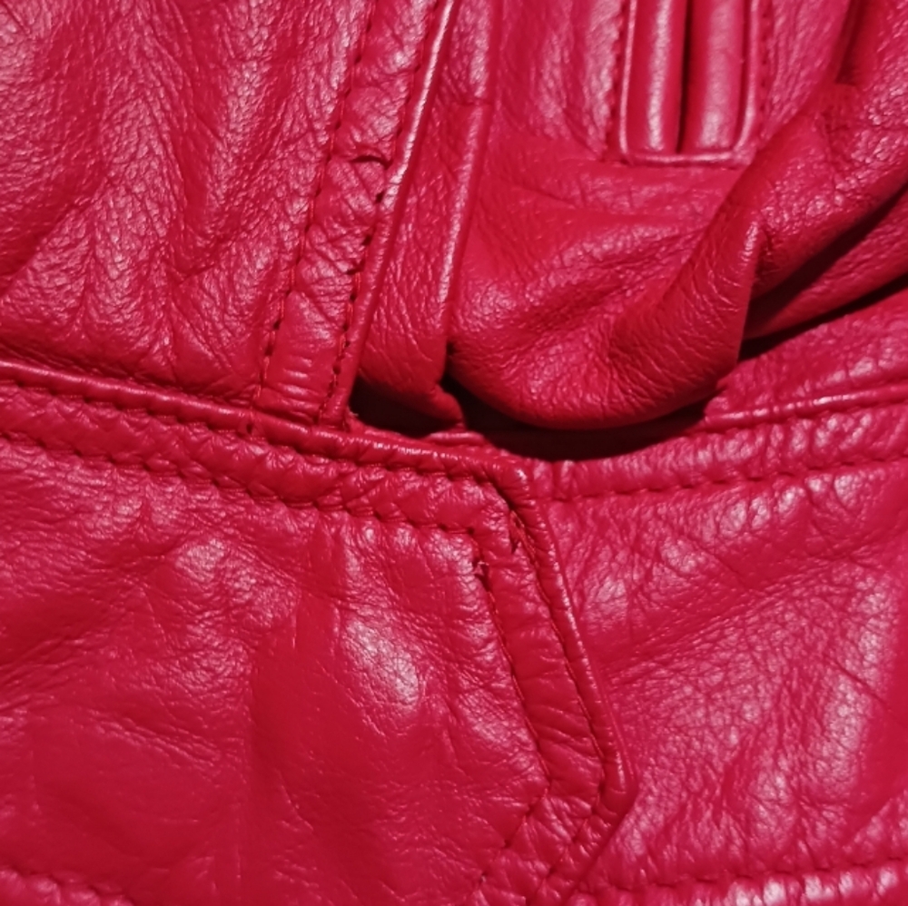 80s Wilsons Leather Red Moto Jacket Retro VTG Thriller - Picture 13 of 17